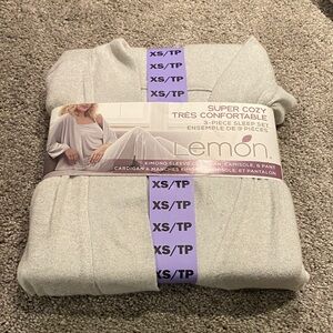 Lemon Cozy 3-Piece Sleep Set in Soft Gray new in package. Small and Xs available